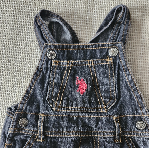 U.S Polo Assn. Baby Boy's Denim Overalls 6-9 months - Picture 2 of 4
